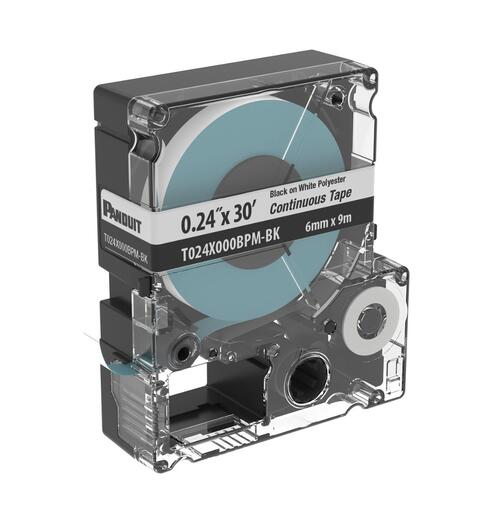 Merkelapper for MP300 Continuous Sortpå Hvit 5,82 mmx9,1m, Polyester