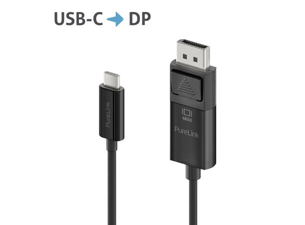 USB-C til DisplayPort kabel 4K60 2m PureLink, iSeries sort 