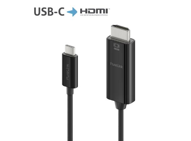 USB-C til HDMI 2.0 kabel 4K60 1m PureLink, iSeries sort