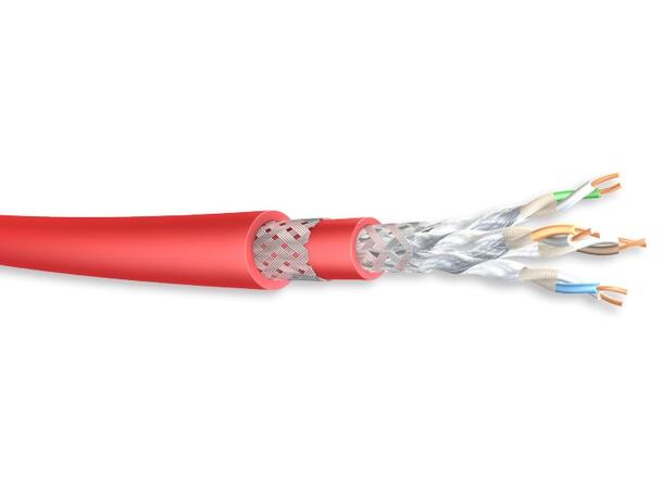 Armada Cat6A Armert Funksjonssikker DNV LSZH, SHF1, UV Res, GSWB, Rød 
