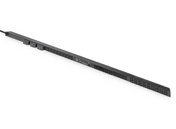 PDU input monitored vertikal 32A, 3 fas 30xC13, 12xC19, 3m kabel, IEC 60309 