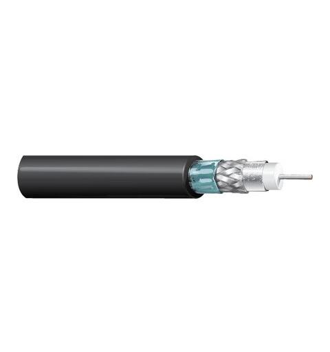 Videokoaks RG-7 12GHz 4K 75 Ohm AWG16 HF Belden Ø=8,13mm LSZH Sort, 500mT