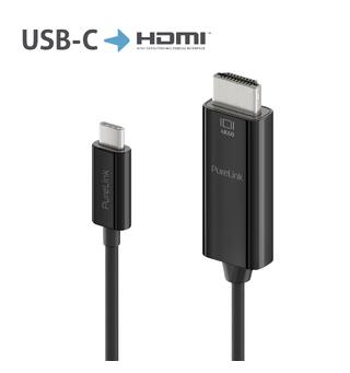 USB-C til HDMI 2.0 kabel 4K60 1,5m PureLink, iSeries Sort