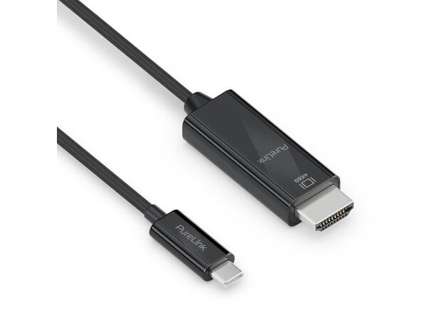 USB-C til HDMI 2.0 kabel 4K60 2m PureLink, iSeries sort