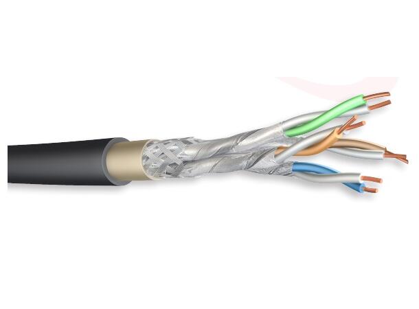 Cat6a S/FTP Outdoor, AWG 23/1, LSZH/PE Dobbelt kappe, Ø: 10,0 mm, Svart 