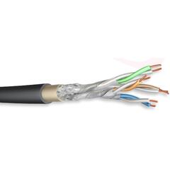 Cat6a S/FTP Outdoor, AWG 23/1, LSZH/PE Dobbelt kappe, Ø: 10,0 mm, Svart