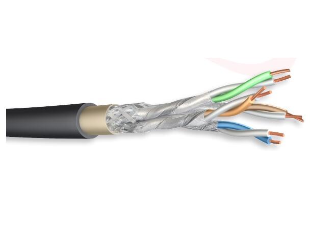 Cat 6A S/FTP Outdoor, AWG 23/1,  LSZH PE kappe, Ø: 10,0 mm, Svart 