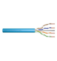 Kat6a U/UTP kabel 500MHz AWG23/1 Blå, Dca, trommel à 500m