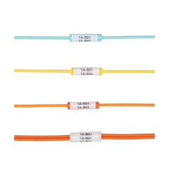 Merke hylse 2mm for simplex kabel, Gul Innvendig Ø= 2,36mm, LabelCore, 100 pk