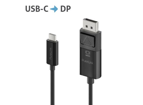 USB-C til DisplayPort kabel 4K60 1,5m PureLink, iSeries sort