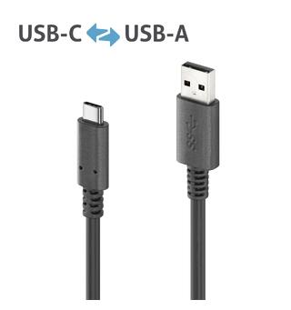 USB 3.2 10Gbps passiv USB-C / USB-A 1m PureLink, PureInstall Gen 2x1 3A/5V/15W