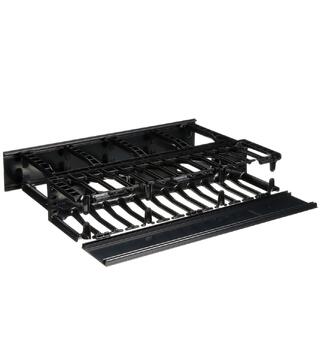 Kabelføringspanel 2U hengslet lokk dual Panduit