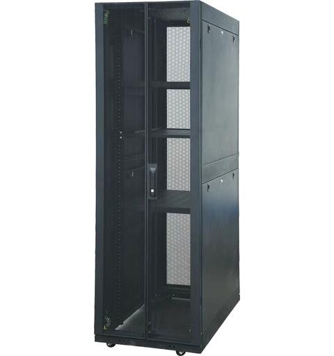 Server rack Unique 48U B600xD1200mm Sort, uten dører, med sidevegg