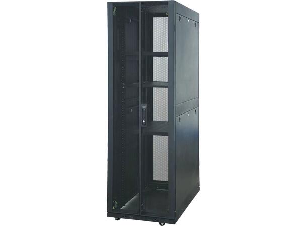 Server rack Unique 48U B600xD1200mm Sort, uten dører, med sidevegg 
