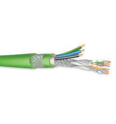 IE Cat6a S/FTP + 3G1.5mm² Armoured PUR FHF, IEC60811, NEK 606, Mud Res, Green