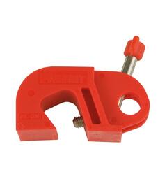 Circuit Breaker Lockout no tool Panduit Nylon, Red, 2.05"x0.75", PK1