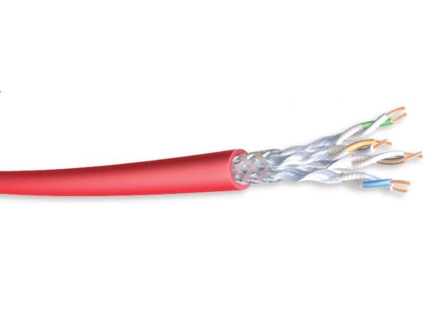 Kat6a S/FTP Funksjonssikker FRLSZH IEC60331-23/IEC60332-3-22, TUB, Red 