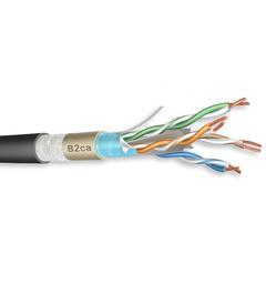 Cat6 F/UTP Duct Grade AWG 23/1 B2ca LSZH, waterblock tape, LDPE jacket, Blk