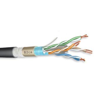 Cat6 F/UTP Duct Grade AWG 23/1 B2ca LSZH, waterblock tape, LDPE jacket, Blk