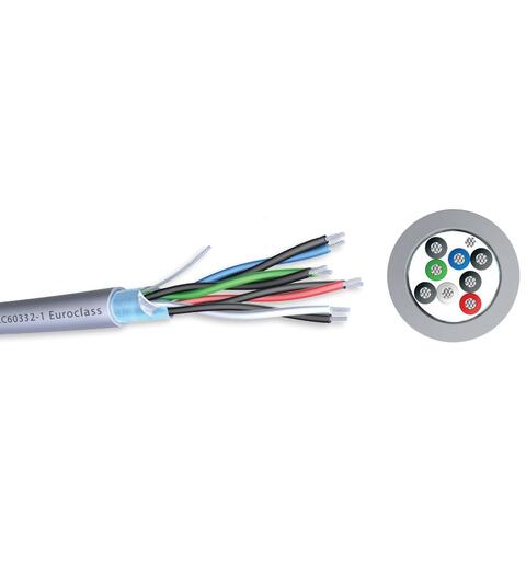 Signalkabel 4 par, AWG24, Skjermet, LSZH Ø=6,43mm, Grå