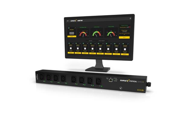 IP-kontrollert PDU 8x IEC C13 SurgeX, Ind swich socket, remote on/off. 