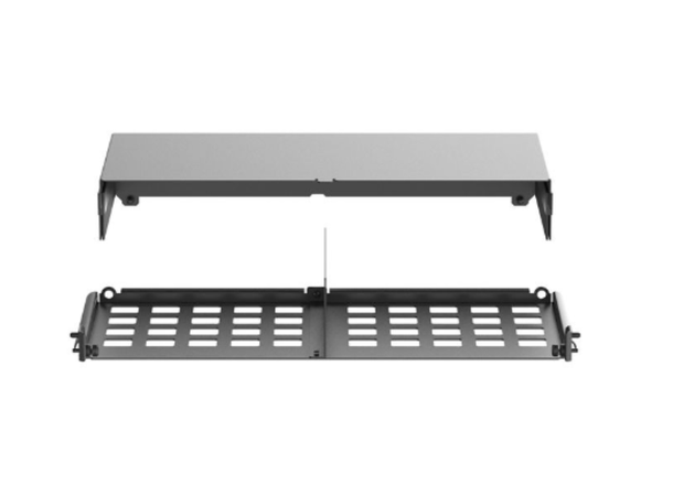 HD Flex 2U bunn plate for Enclosure hvit Panduit, med bakdeksdel 