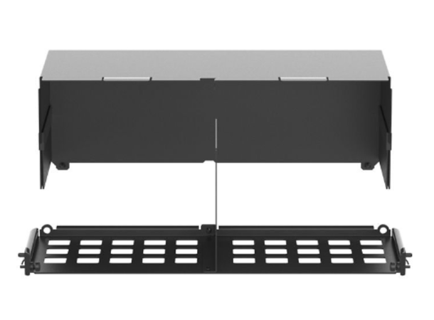 HD Flex 4U bunn plate for panel sort Panduit, med bakdeksdel 