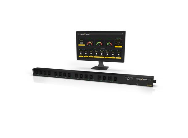 IP-kontrollert PDU 16x IEC C13 SurgeX, Ind swich socket, remote on/off 