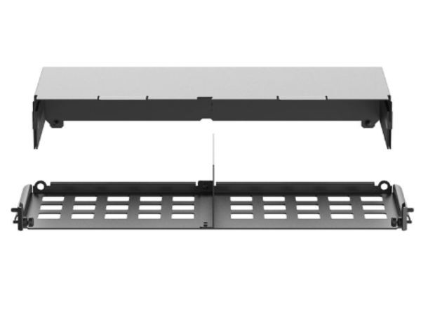 HD Flex 2U bunn plate for panel sort Panduit, med bakdeksdel 
