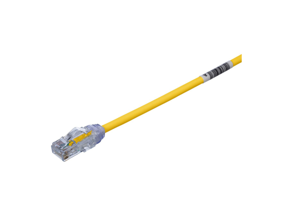 Patch kat6a UTP HF Gul 0.2m, AWG28 Panduit Miniatyrpatch 