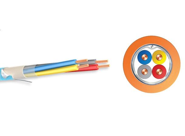 Signalkabel 4x2x0,8mm Bd Funksjonssikker JE-H(St)H, E90/PH120,FE 180, Orange 