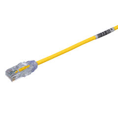 Patch kat6 UTP HF Gul 0.2m, AWG28 Panduit Miniatyrpatch