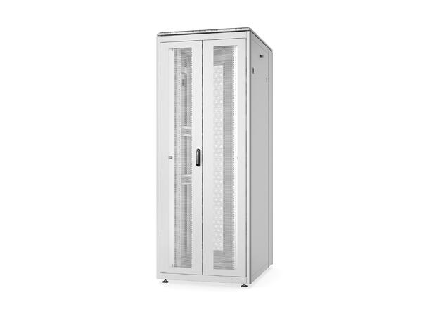 42U Gulvskap,Unique ,2053x800x1000mm Dobbel perf.dør, Grå, 800kg 
