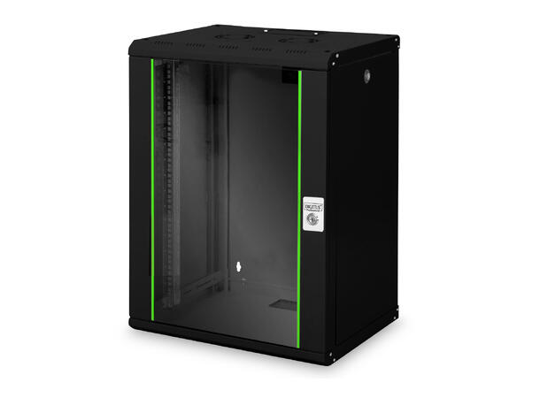 16U Veggskap Unique 820x600x450mm Digitus, Sort, 100kg 