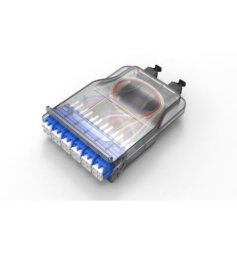 Jotec MPO Kassette OS2 24xLC SlimLine, Pol.U 2xMPO konnektor APC