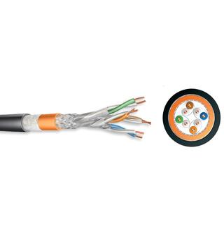 Kat7 S/FTP Duct Grade AWG 23/1 LSZH Cca WaterBloc water/UV-res, MDPE jacket, Blk