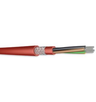 Signalkabel 4x1.5mm² SiHF-C-SI Skjermet, high temp 180°C, Red