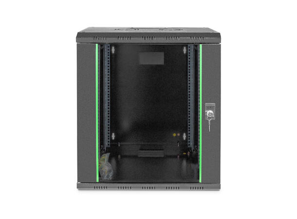 12U Veggskap, Unique 643x600x450mm Digitus, Sort, 100kg 