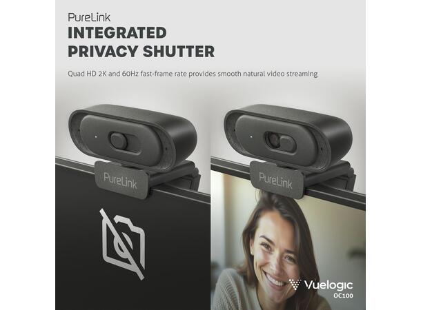 2K Quad HD Web Camera, PureLink Crystal-Clear Video and Audio Quality 