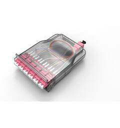 MPO Kassette SlimLine OM4 male 12xLC Pol.A 1xMPO konnektor