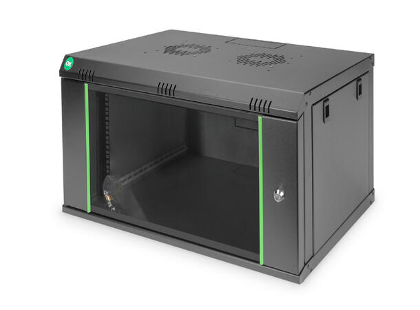 7U Veggskap Basic 389x600x450mm Digitus, Sort, 60kg 