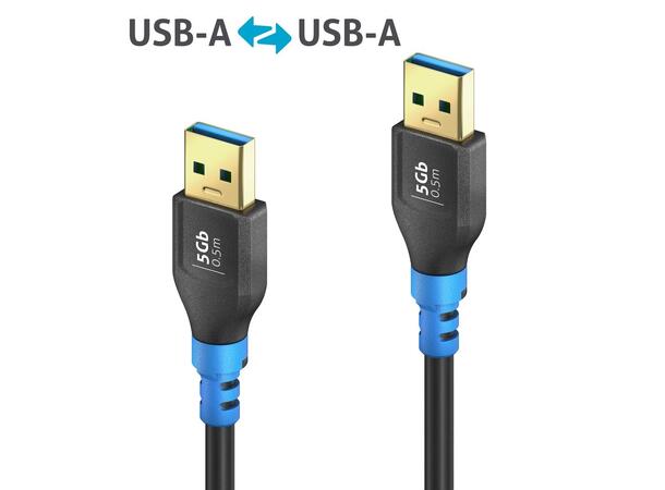 FlexInstall USB-A til USB-A kabel 0,5m 5 Gb, PureLink 