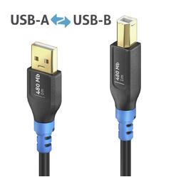 FlexInstall USB-A til USB-B kabel 1m 480 Mb, PureLink