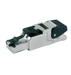 RJ45 han, Kat 6A, Feltterminerbar Telegärtner, Skjermet, IP20