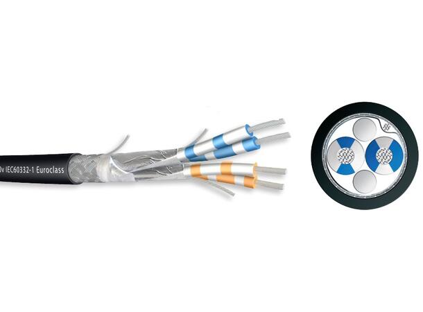 Signalkabel 2 par, AWG18, Skjermet RS-485, LSZH, Sort 