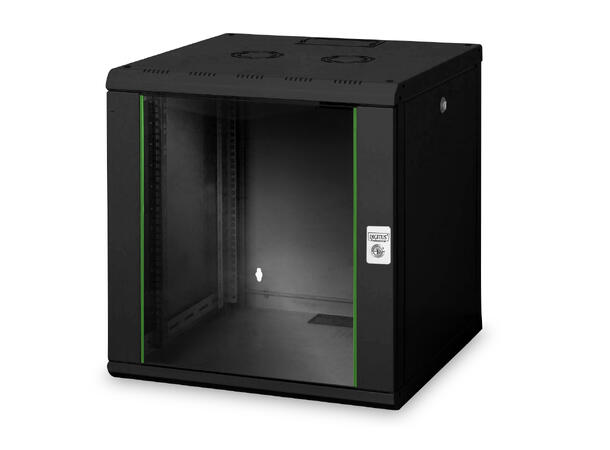 12U Veggskap,Unique 643x600x600mm Digitus, Sort, 100kg 