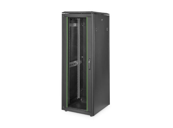 32U Gulvskap,Unique 1609x600x600mm Digitus, sort, 800kg 