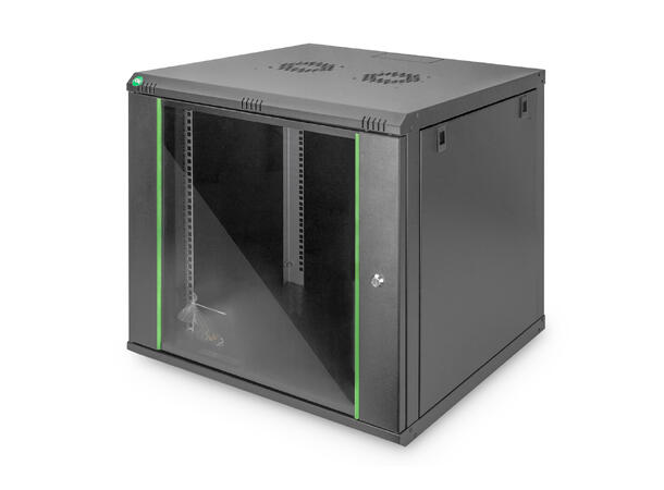 9U Veggskap 478x600x600mm Digitus, Sort, 60kg 