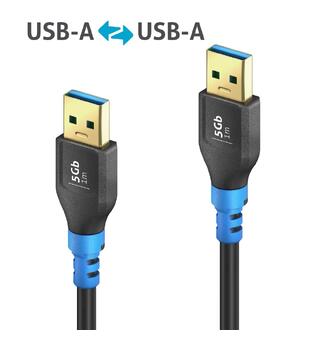 FlexInstall USB-A til USB-A kabel 1m 5 Gb, PureLink