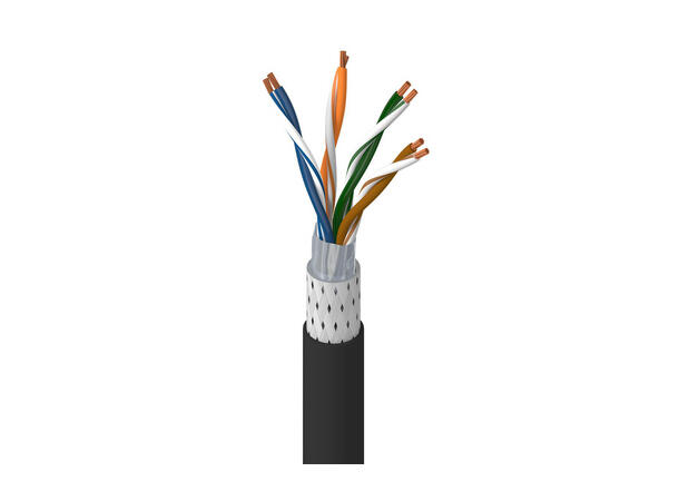 Kat5e Industri, 4par, SF/UTP, PUR Belden 74002PU, AWG 26/7, Sort, 500mT 